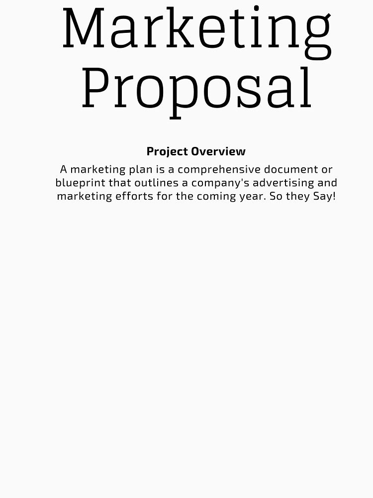 Marketing Proposal -T Shirt by AMS-ART