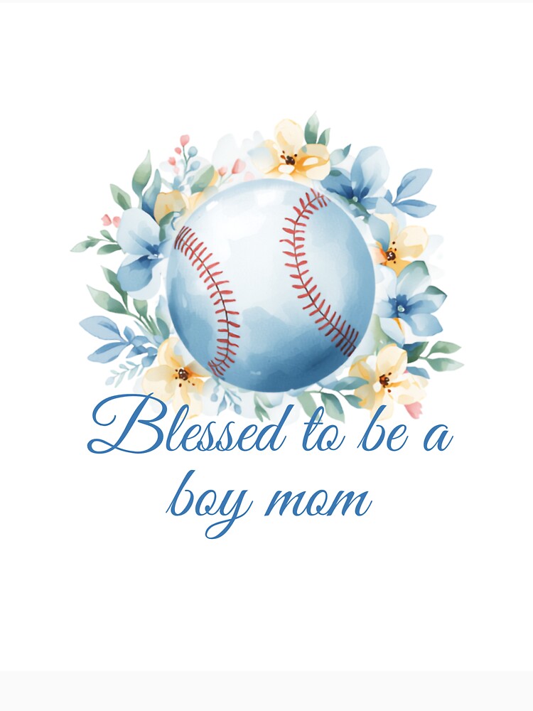Blessed To Be A Boy Mom Baseball Floral by CozyMomDesign
