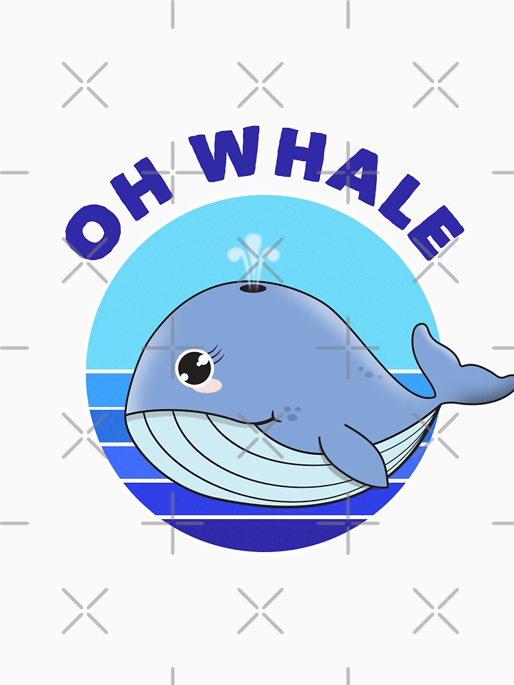 'Oh, whale...' Kawaii Blue Whale by Happy Puppy Print On Demand