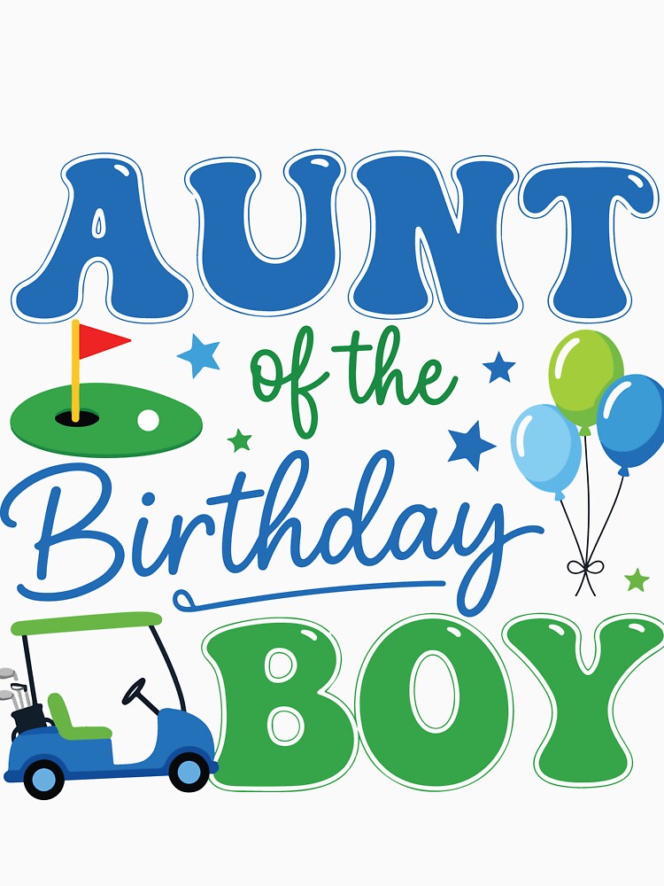 Aunt of the Birthday Boy Golf Matching Family Party Design by kiralynstration