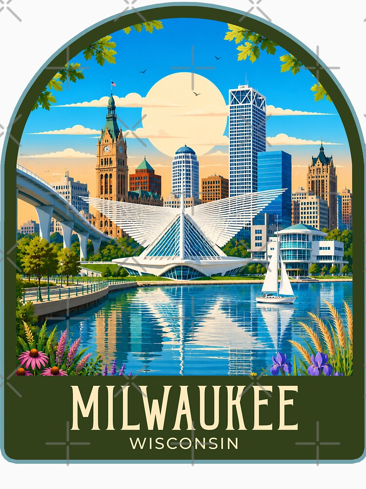Milwaukee Vintage Travel Illustration by HomeLivingCo