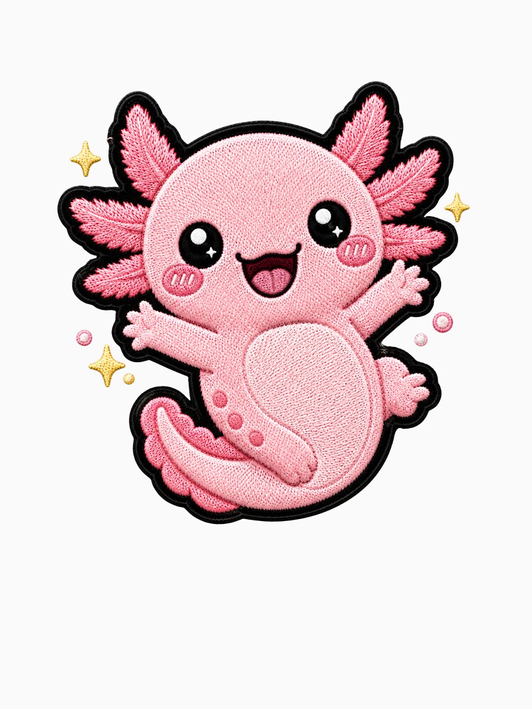 Happy Baby Axolotl Embroidery Patch by ColorSplash123