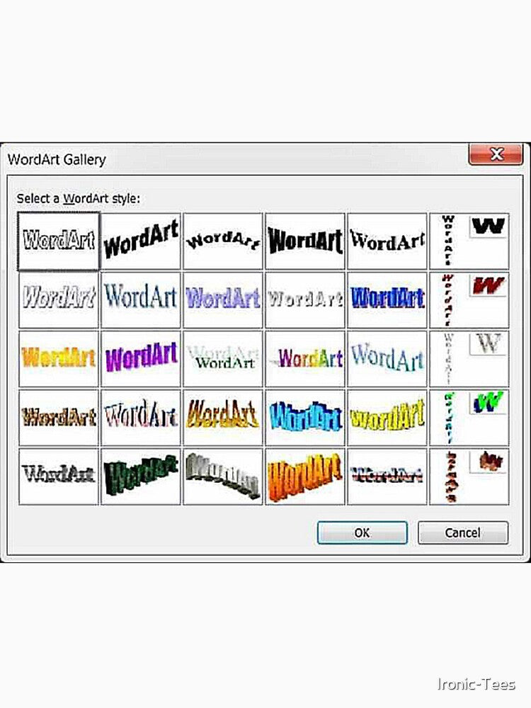 Word Art Windows 95 meme by Ironic-Tees