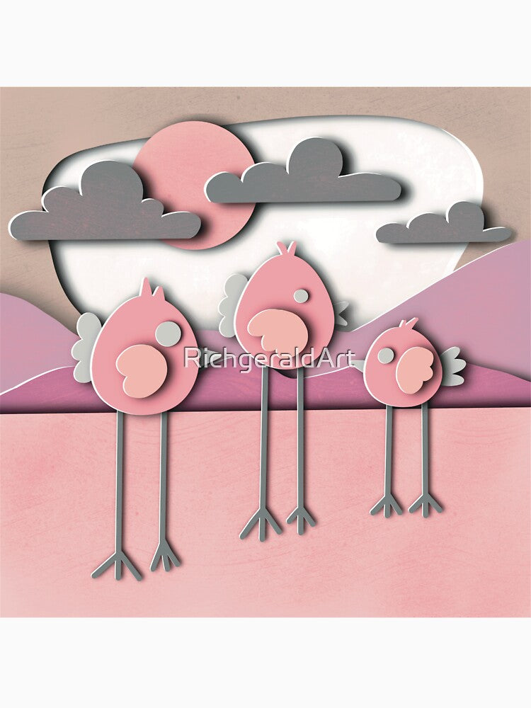 Adorable baby chicks - pinks by RichgeraldArt
