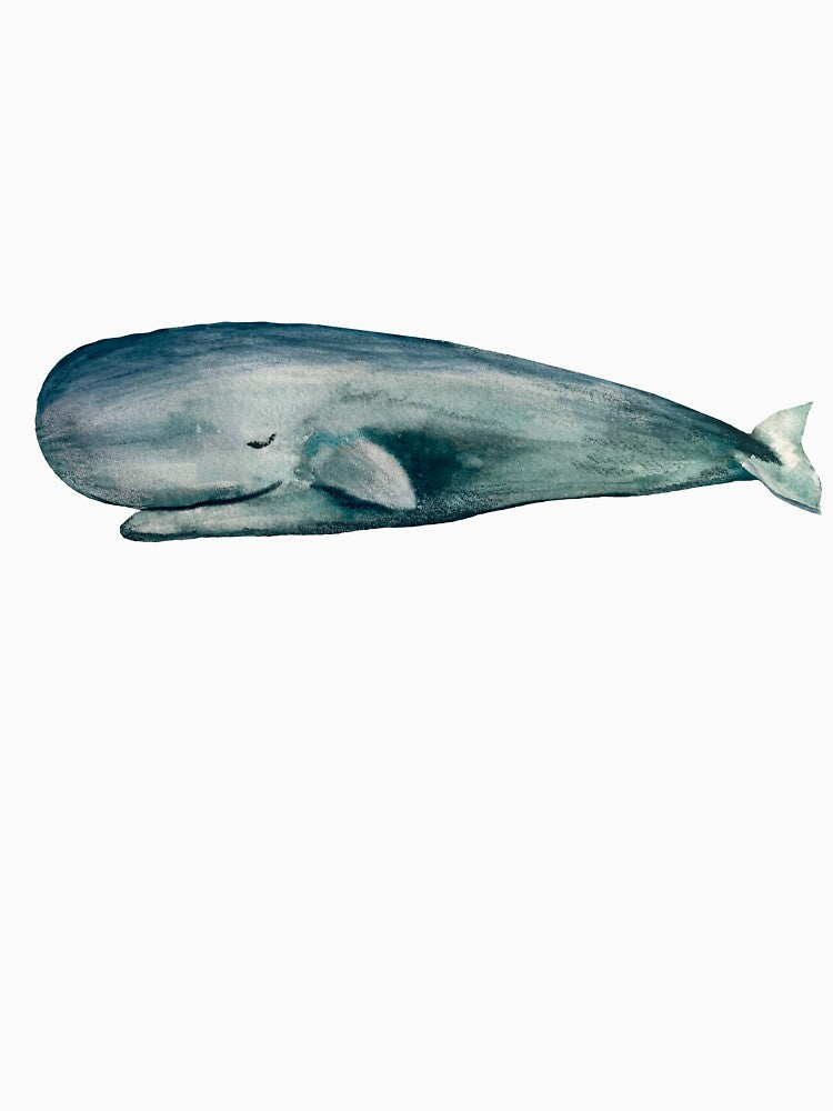 Whale blue sea ocean fish watercolor illustration black by Yana Mustafina | Boho Soulful Designs
