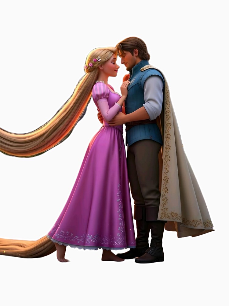 Romantic Princess Couple Sticker PNG | Fairytale Love Cartoon Design by ashwin131