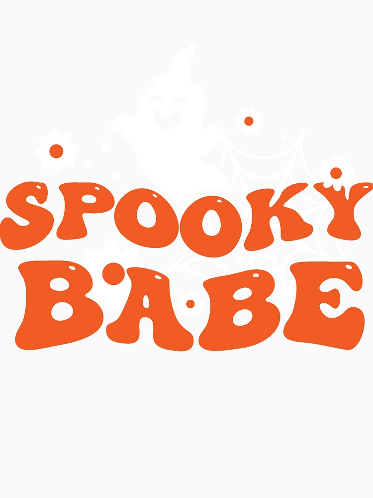 Spooky Babe Groovy Halloween Floral Ghost by Sasikharn