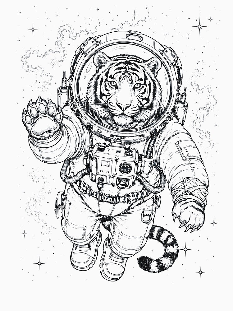 Vintage Tiger Astronaut Animal Lover by TerryConnells