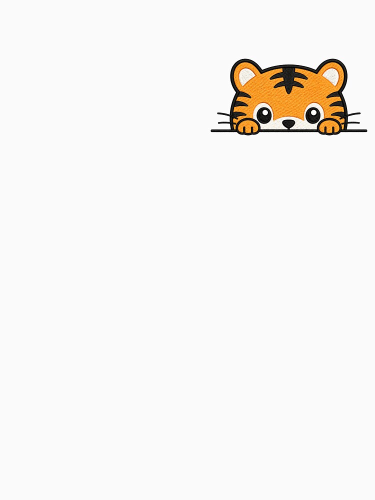 Kawaii Tiger Peeking Cute Cartoon Animal | Minimal Orange Tiger Design by ColorSplash123