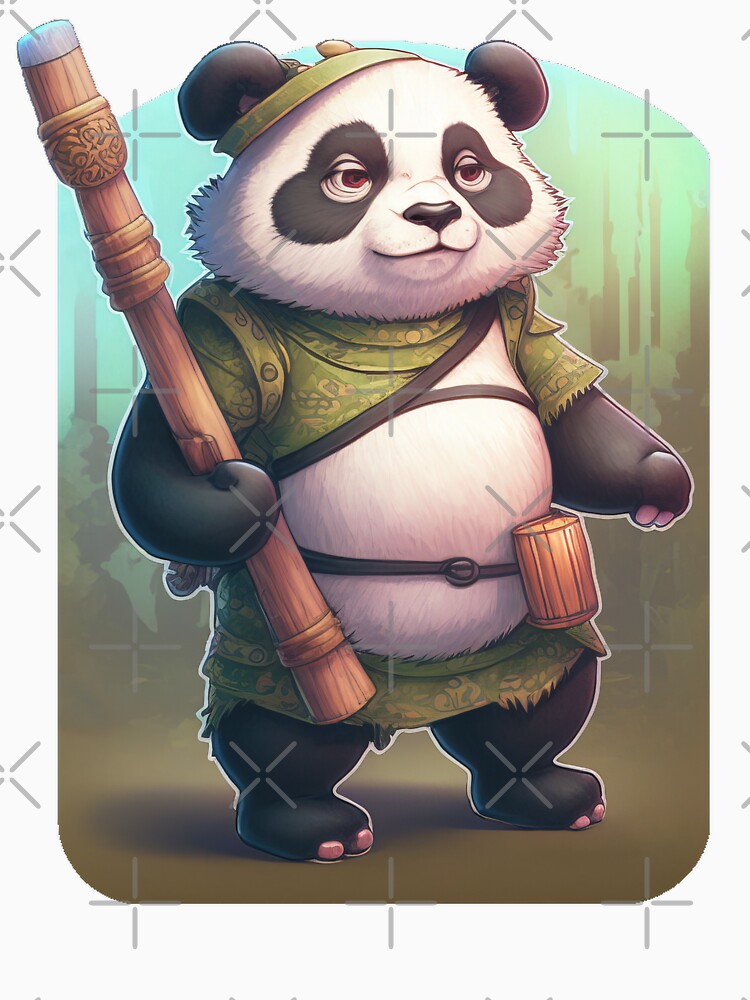 Traveling Panda with a Bamboo Stick by MorningPanda