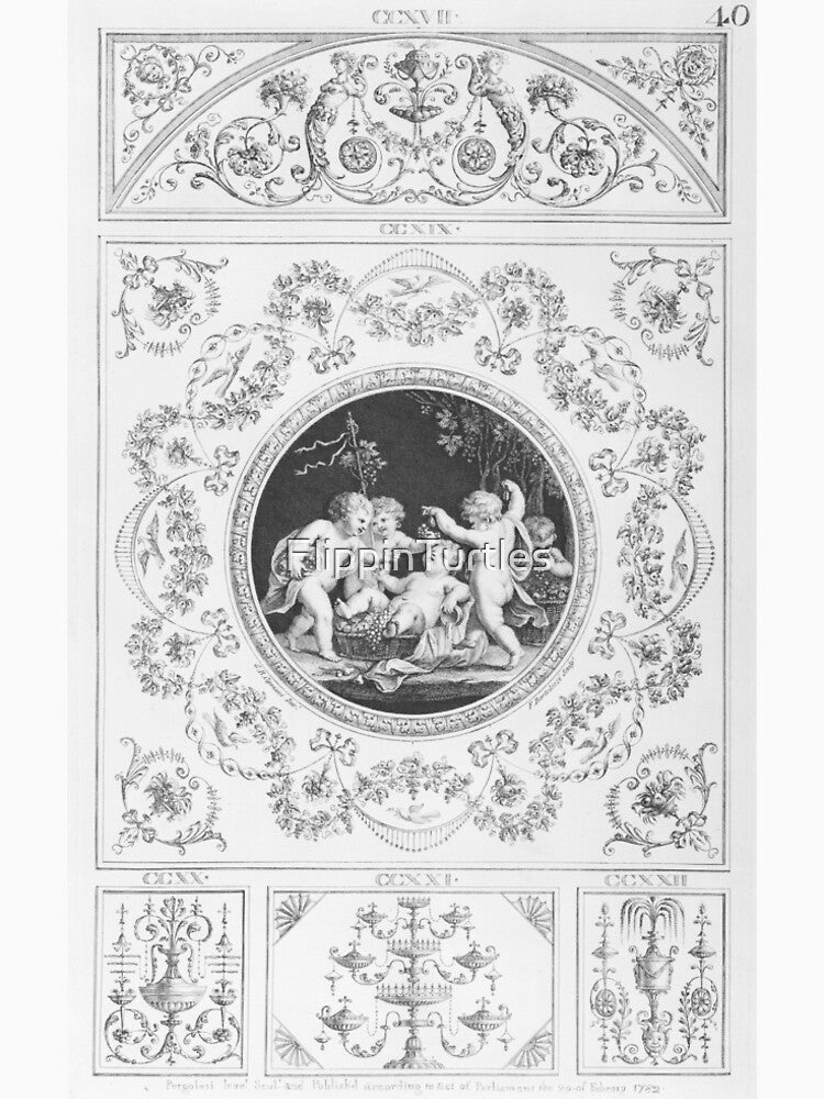 Bacchanal with Five Putti, Rondel 1782 by FlippinTurtles