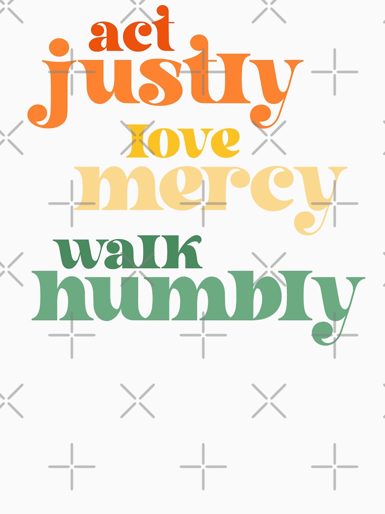 Act Justly, Love Mercy, Walk Humbly - social justice Bible (retro bright colors) by Ofeefee