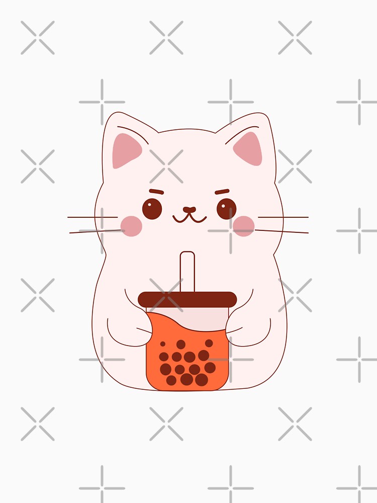 Cute Cat and Bubble Tea by littleflabby