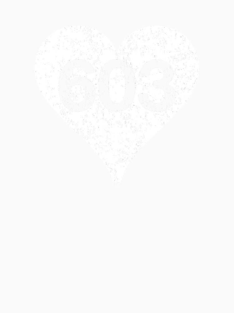 New Hampshire Area Code 603 Heart by Vanover Designs