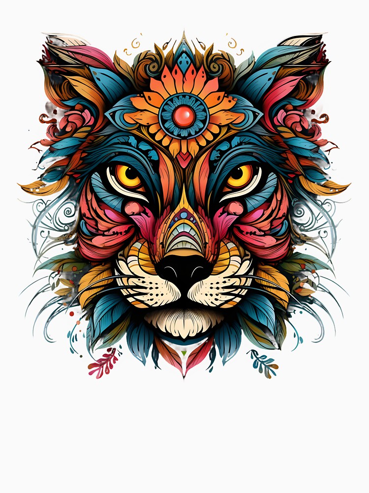 Tiger face art, colorful, tiger lovers no.2 by KAMESUN