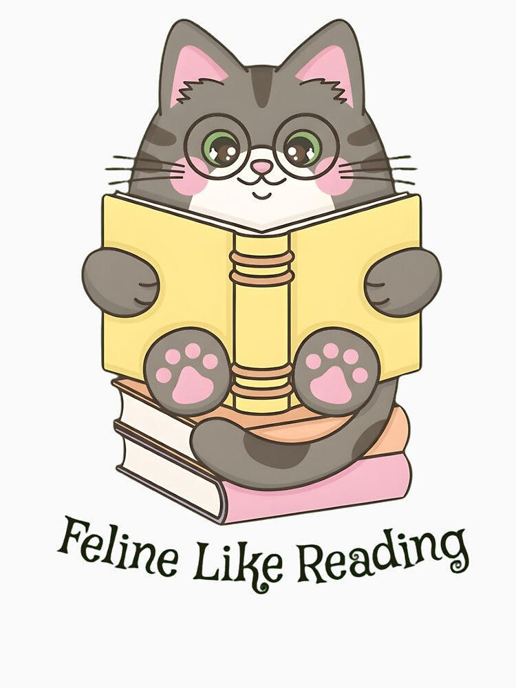Feline Like Reading - Cute Kawaii Cat Bookworm Aesthetic by haitrieuic96