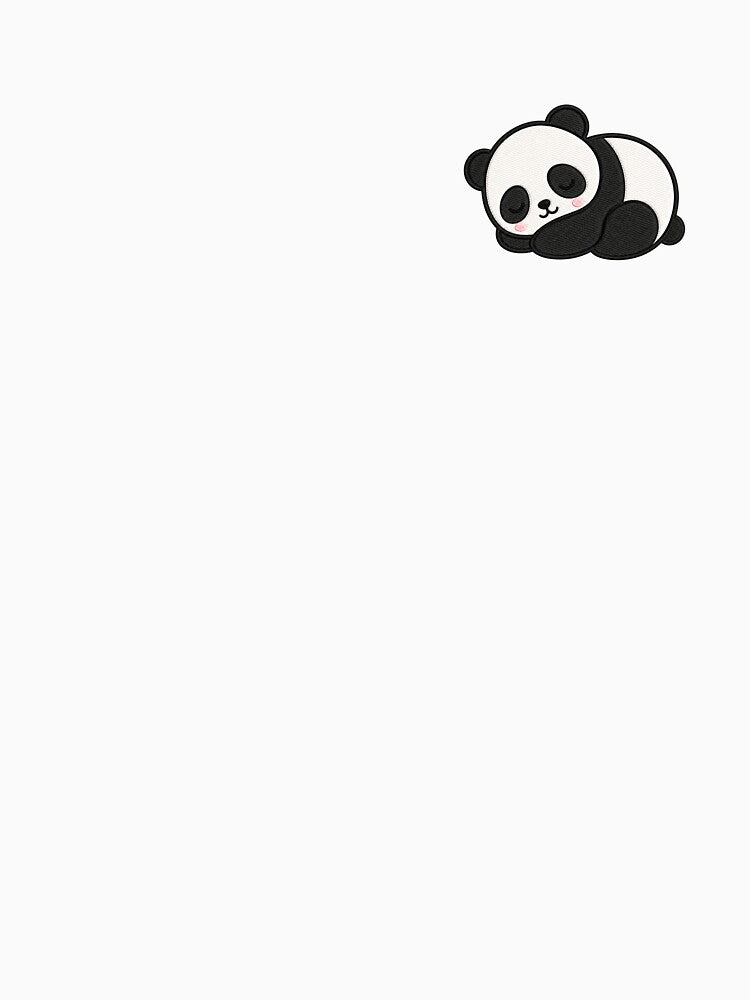 Cute Kawaii Sleeping Panda – Curled Up Baby Panda | Minimal Embroidery Style by ColorSplash123