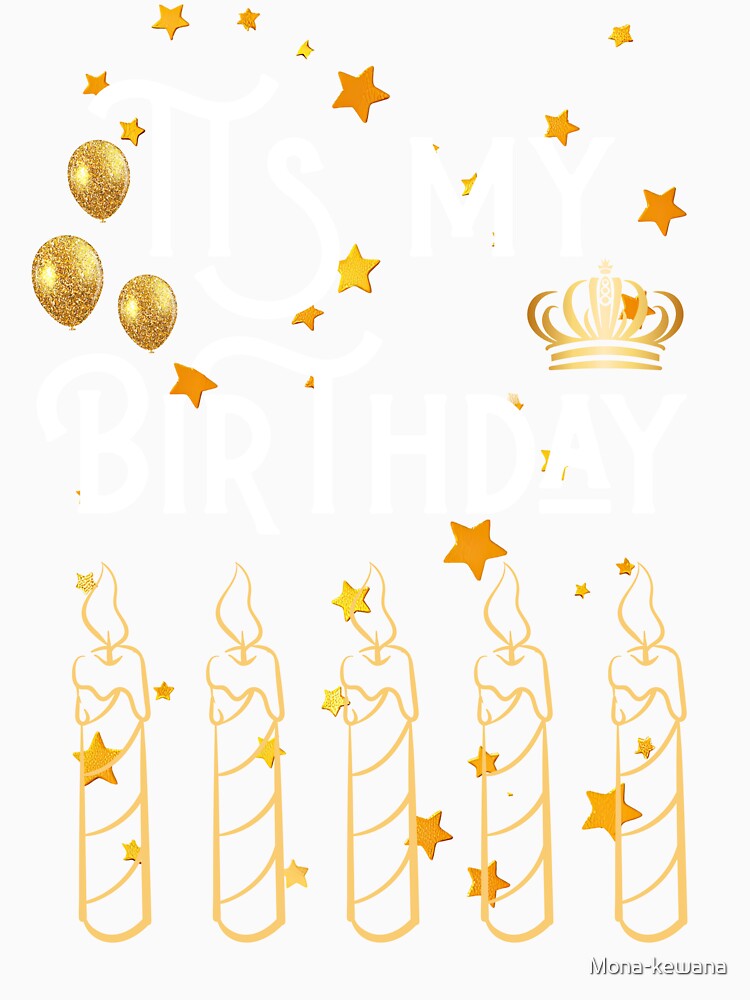 It’s My Birthday Design – Red & Gold Birthday Celebration Crown & Candles by Mona-kewana