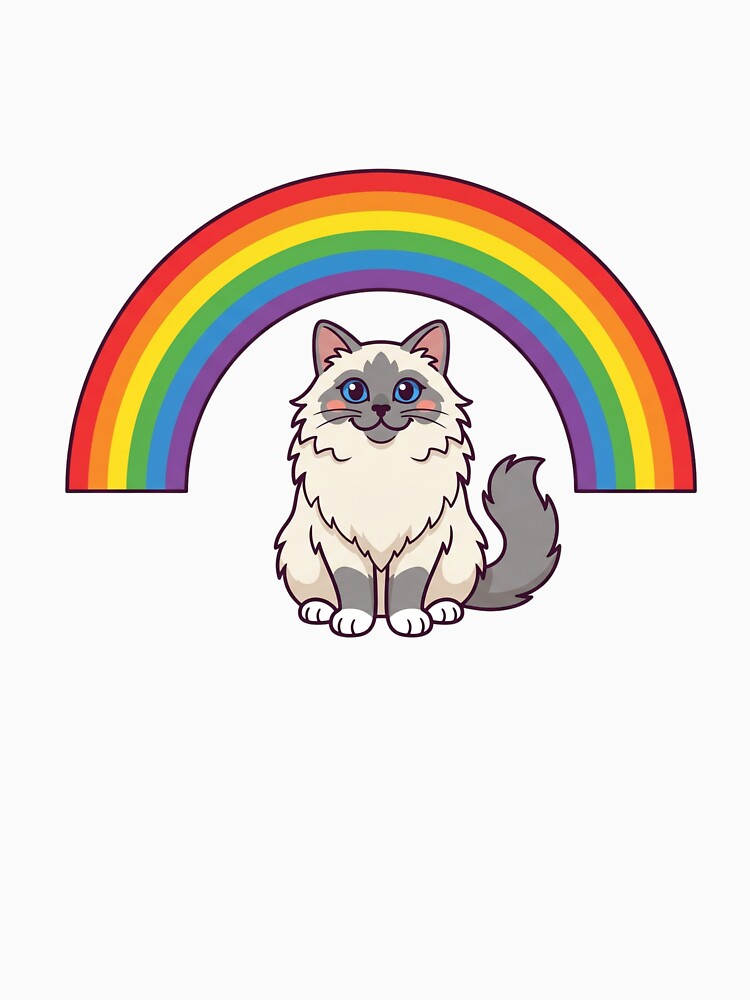 Love is Love Retro Rainbow Arch Cat by Snowy Studio Designs