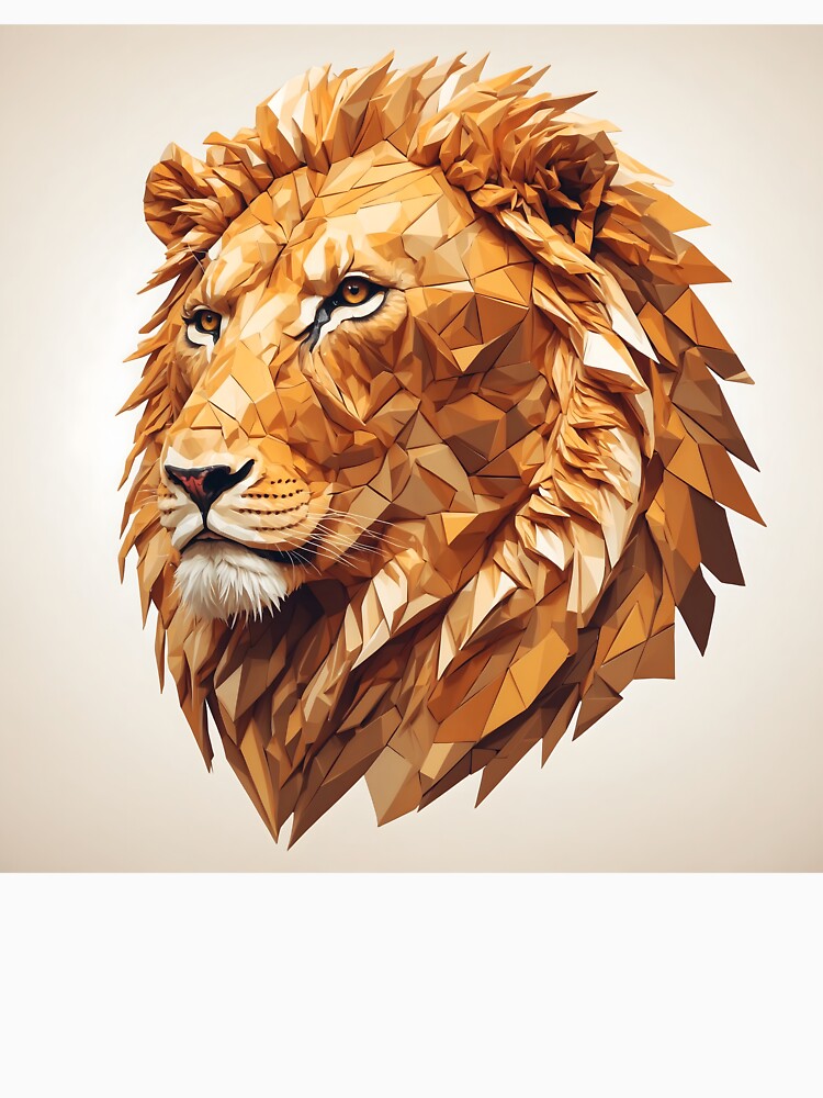 Majestic Lion Low-Poly Geometric Art by RawNaturePrints
