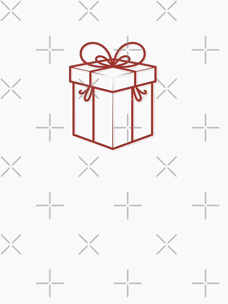 Minimalist Red Gift Box Outline with Ribbon Holiday Design by gk-creations