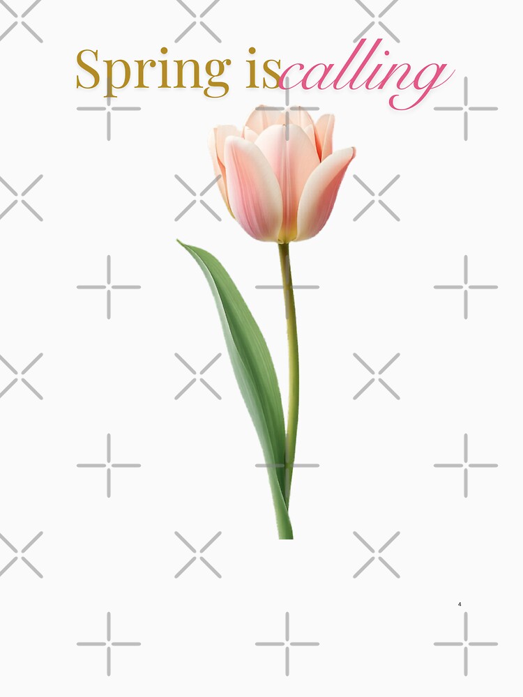Spring is Calling Geometric Tulip Watercolor Art by Panom Suavichien