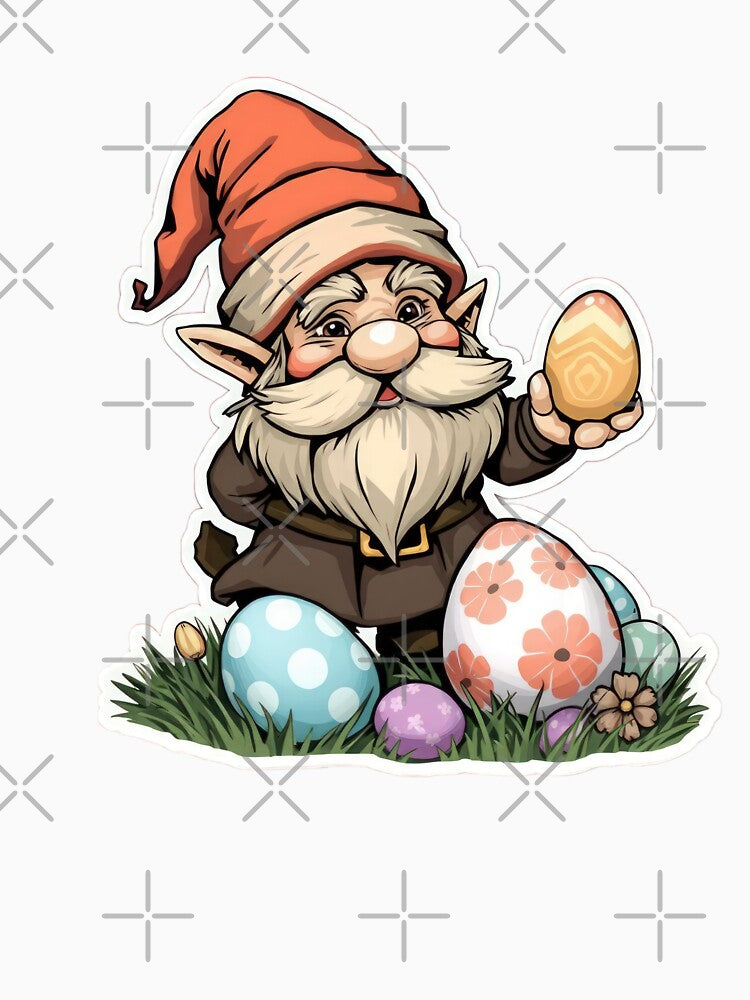 easter with dwarf eggs Sticker,funny easter,Happy Easter,Easter Day,easter illustration by Expressions-Sel