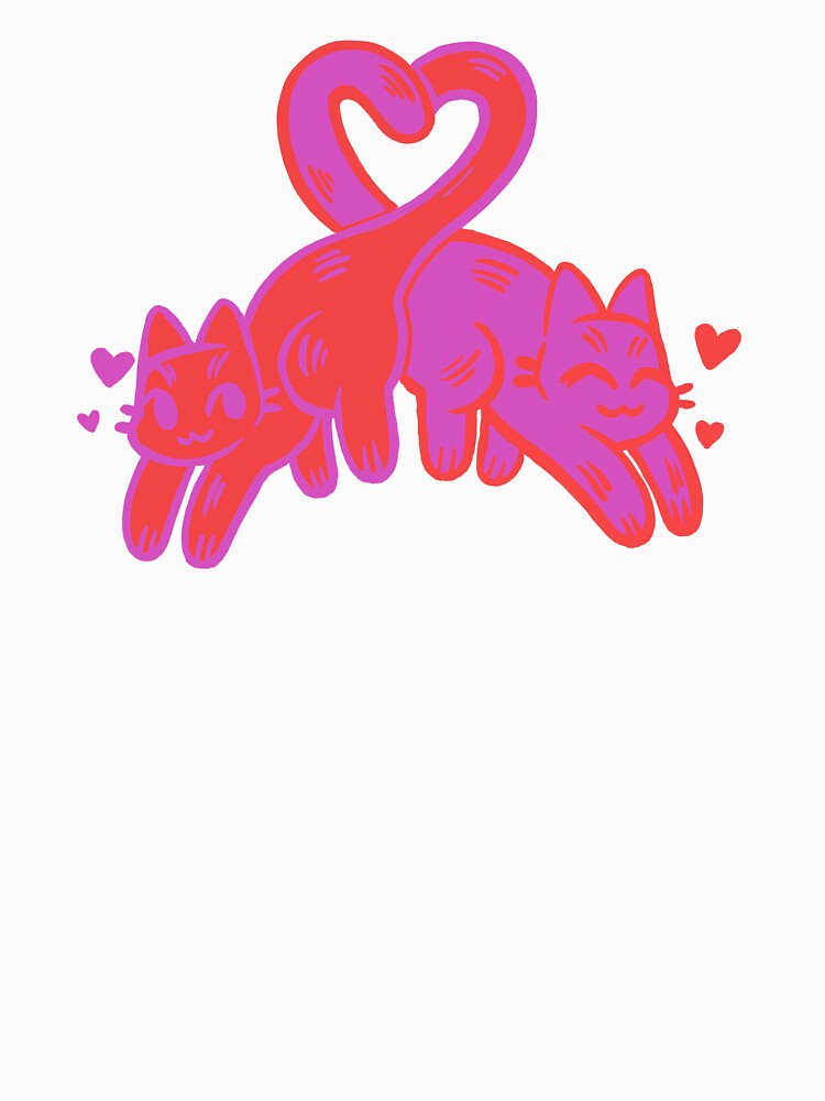 Pink and red love cats by PeachieCenzie