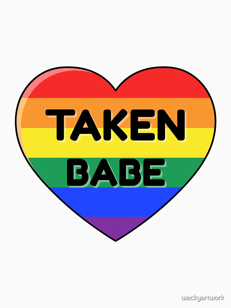 Rainbow Pride Heart Sticker – Taken Babe LGBT Love Design, Cute Gay Gift Graphic by wackyartwork