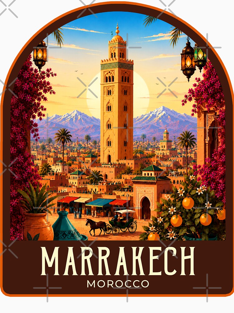 Marrakech Vintage Travel Illustration by HomeLivingCo
