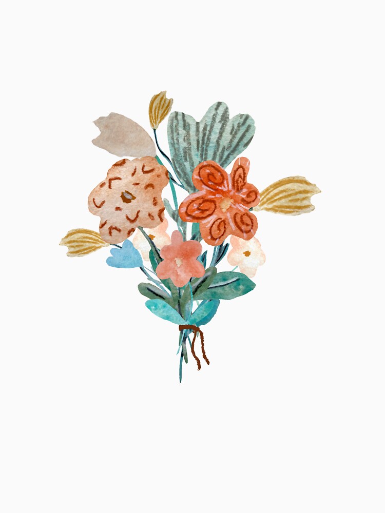 Bouquet flower texture colored sketch a watercolor black by Yana Mustafina | Boho Soulful Designs