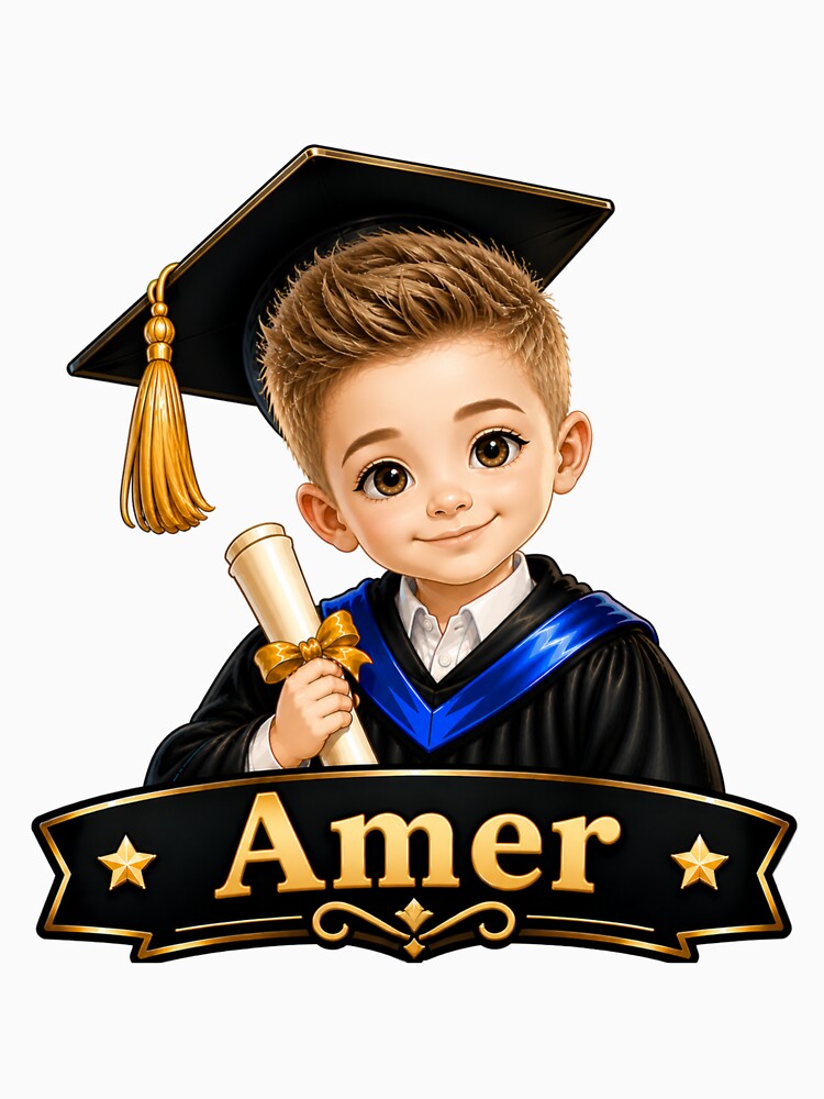 Cute Kindergarten Graduation Boy Amer Class of 2026 Sticker by JoyPopSticker
