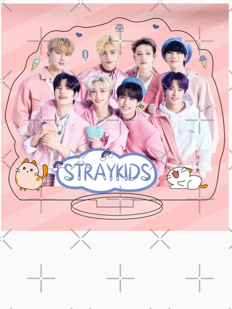 SKZ pink poster You make STRAY KIDS stay kpop cute happy ot8 by Kpop-Noona