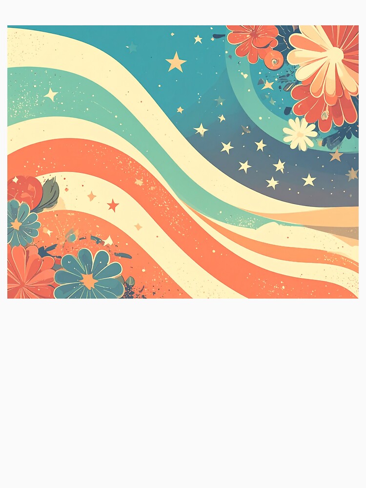 Groovy Stars & Stripes Retro Americana Vibes by Willow Sage