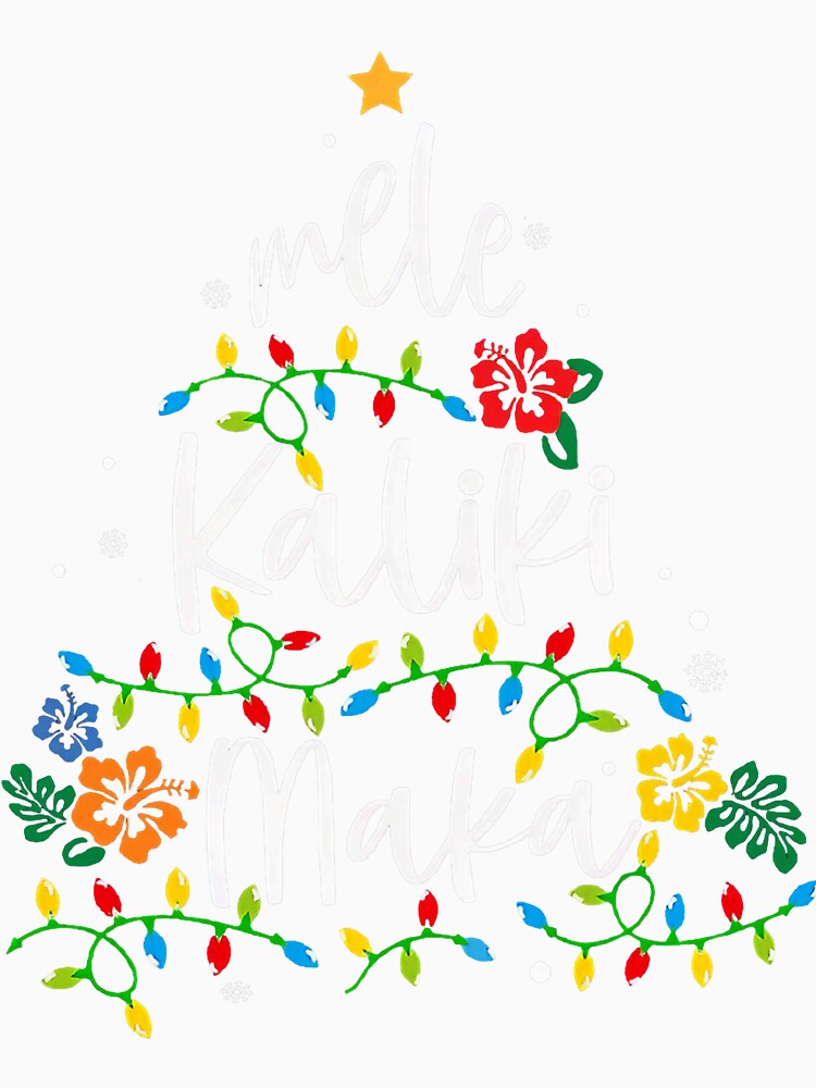 Mele Kalikimaka Hawaiian Christmas Tree With Lights Cheer by ImeldaSparks
