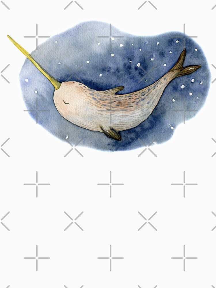 Watercolor Narwhal Whale by FiveDucklings