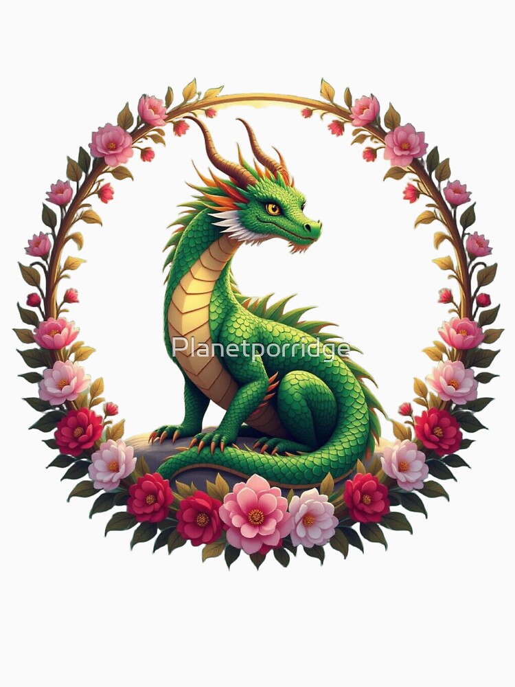 Dragon With Flowers Artwork by Planetporridge