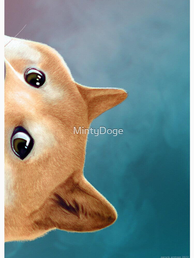 Peekaboo Doge - Cyan by MintyDoge
