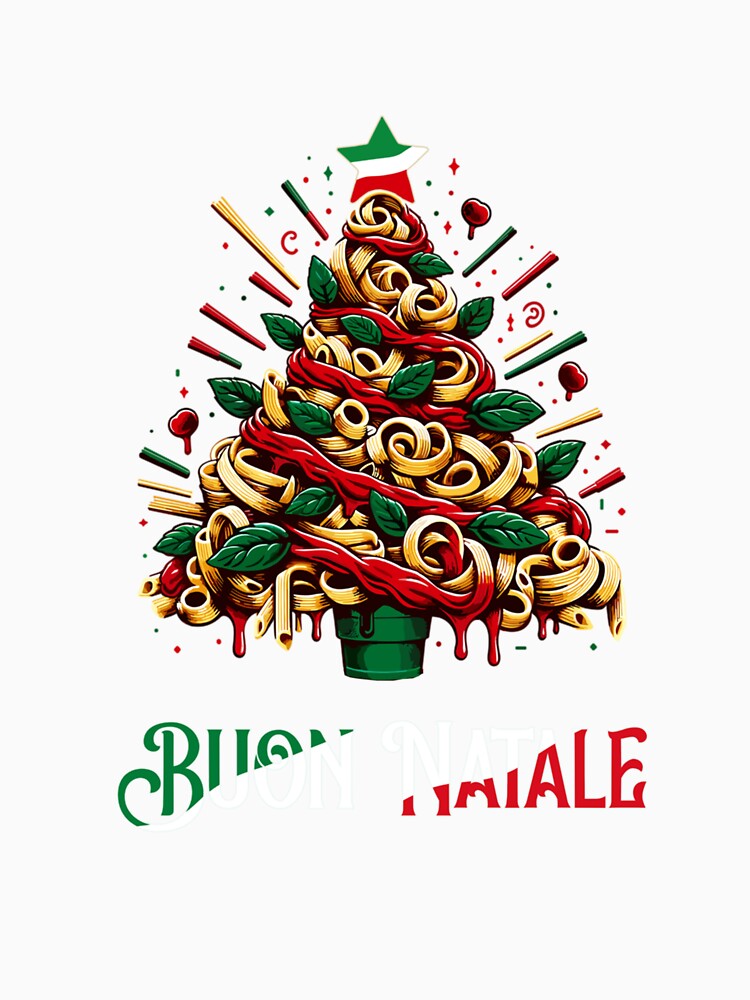 Buon Natale Italian Pasta Christmas Tree Xmas For Men Women by taaddison50