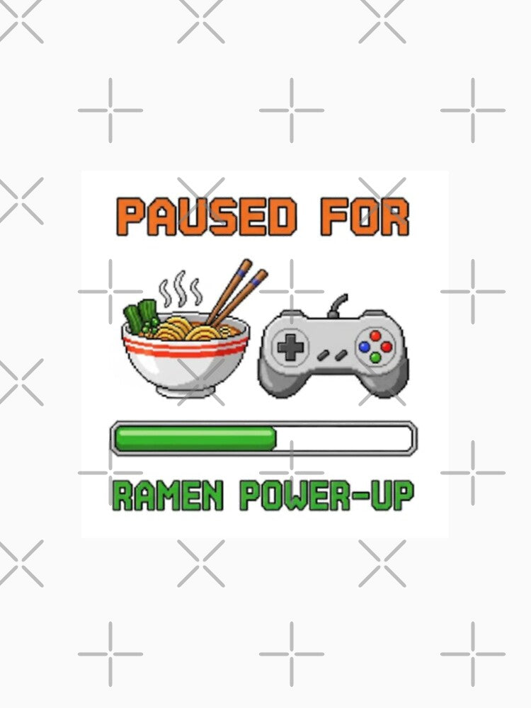 Ramen Pixel art retro gaming gamer 8 bit level up food funny prank weird foodie lover by CheeseBlueprint