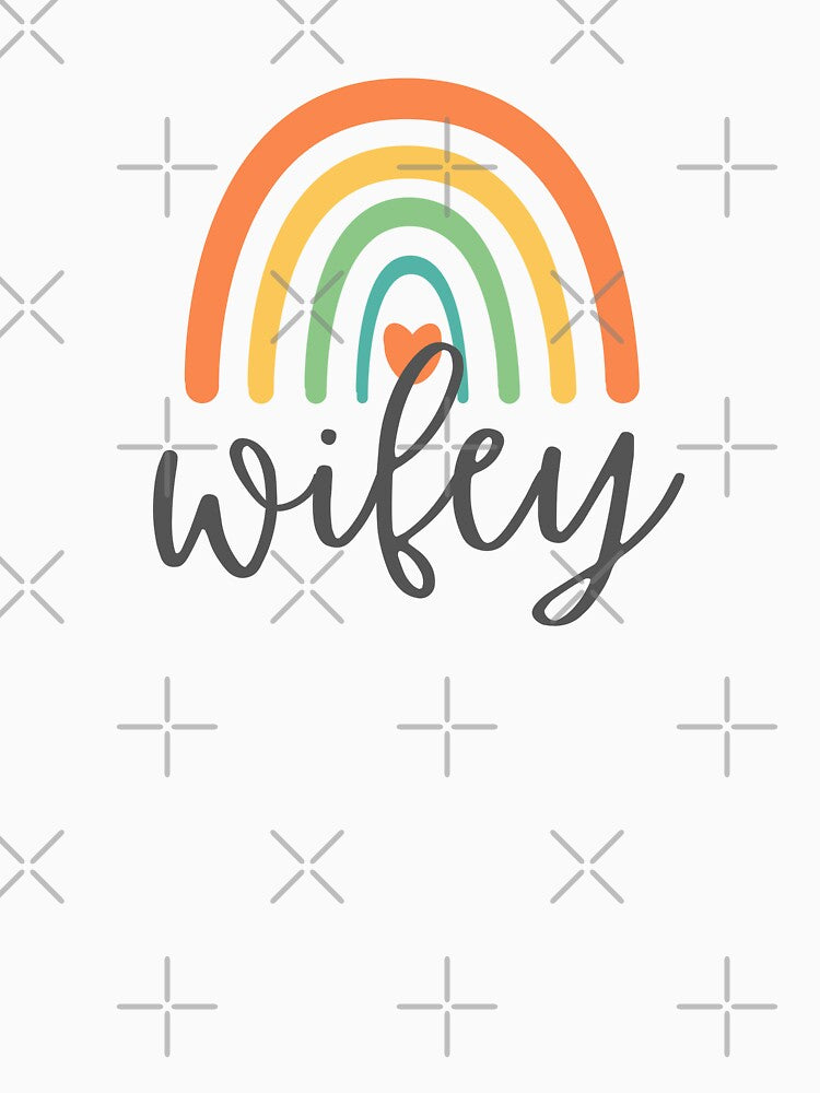 Wifey - Colorful Rainbow - Heart - Cute Gift for Your Wife by patternjp