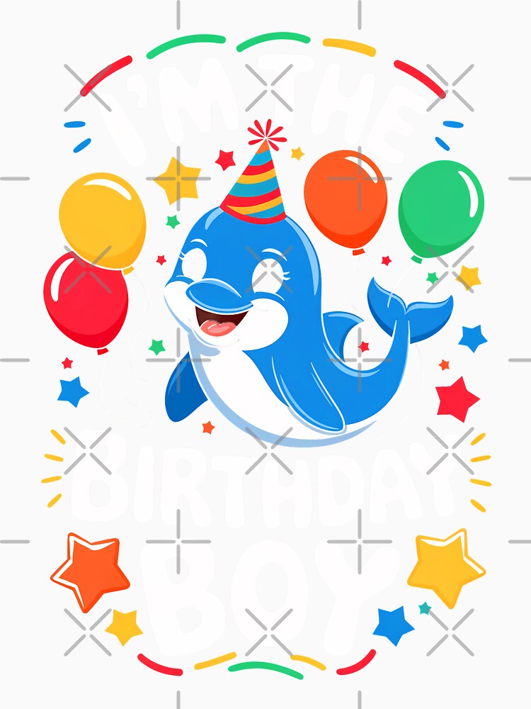 Funny Dolphin Birthday Boy Bday Boys Girls Kids by rafaeltto