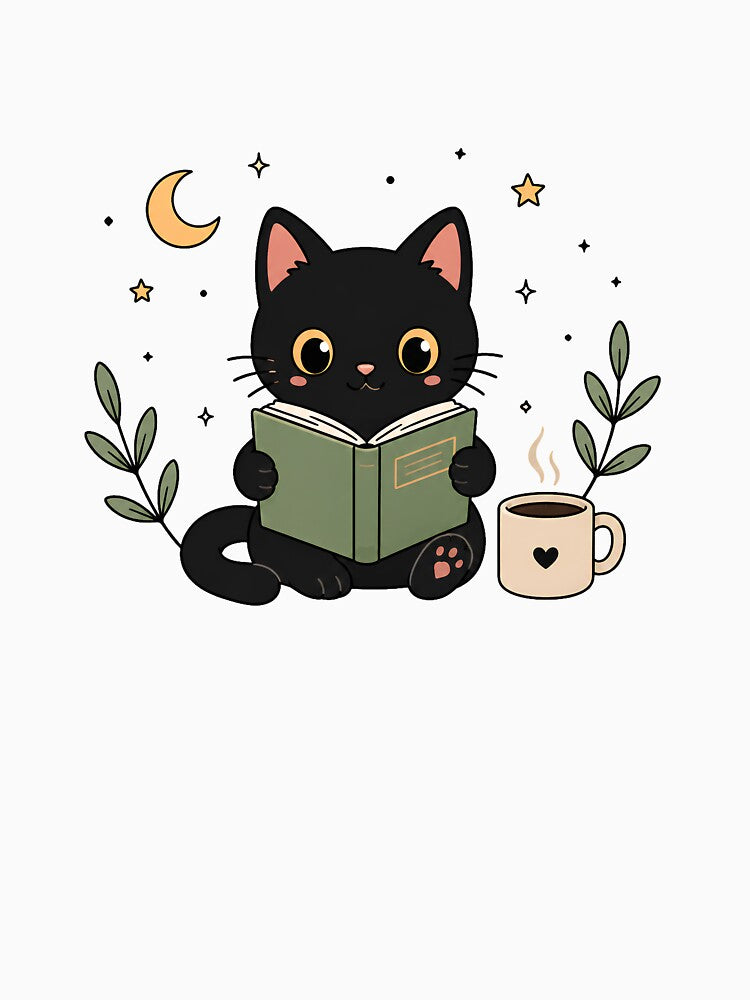 Stay Cozy Reading Cat Aesthetic Illustration by muhammadkhafidh