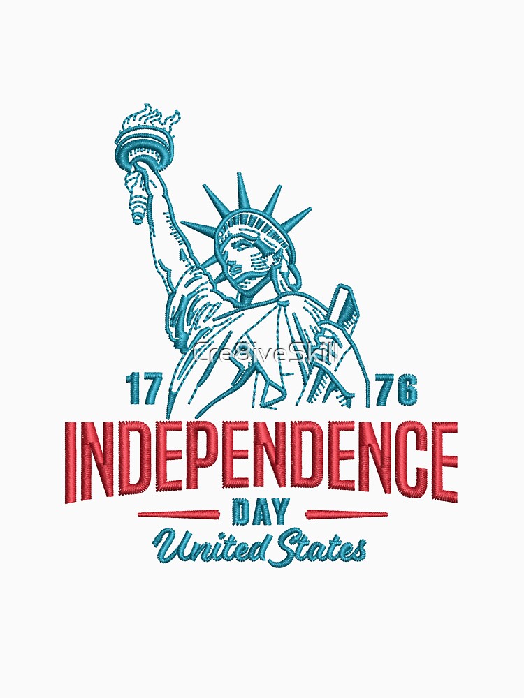 Statue Of  Liberty Independence Day Embroidery by Cre8iveSkill