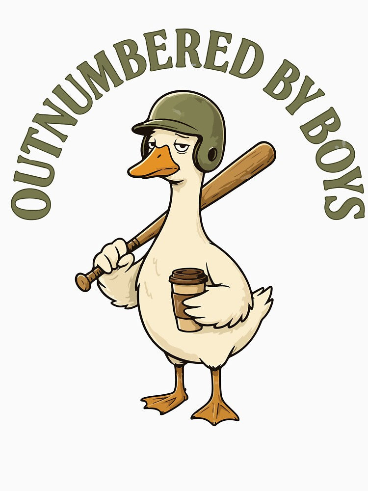 Outnumbered By Boys Funny Goose Mom Boy Mom Life Cute Family Humor by kiralynstration