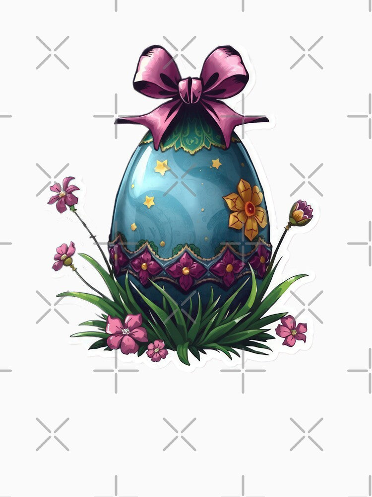 Easter egg with a ribbon and flowers ,egg,Happy Easter,Easter Day,easter illustration by Expressions-Sel