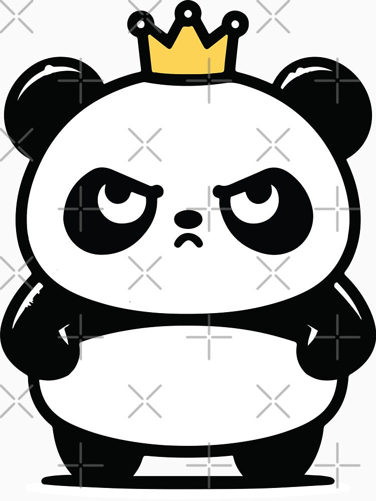 Angry Panda King - Cute and Fierce Panda Illustration by Colorful Dreams
