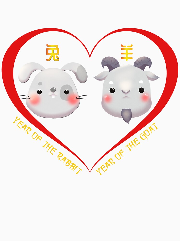 Year Of The Rabbit And Year Of The Goat Couples Cute Chinese Zodiac Animals by Karry-Pat