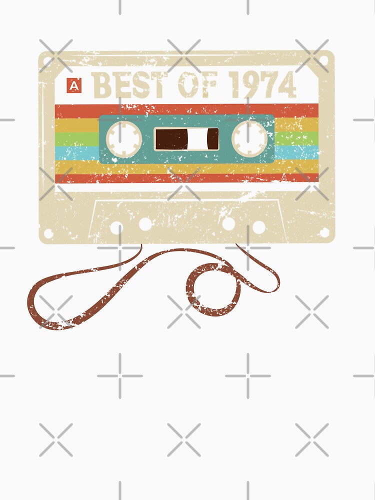 Best of 1974 52 Year Old Funny Vintage Cassette T-Shirt 52nd Birthday Gift for Men Women by BCNDesign