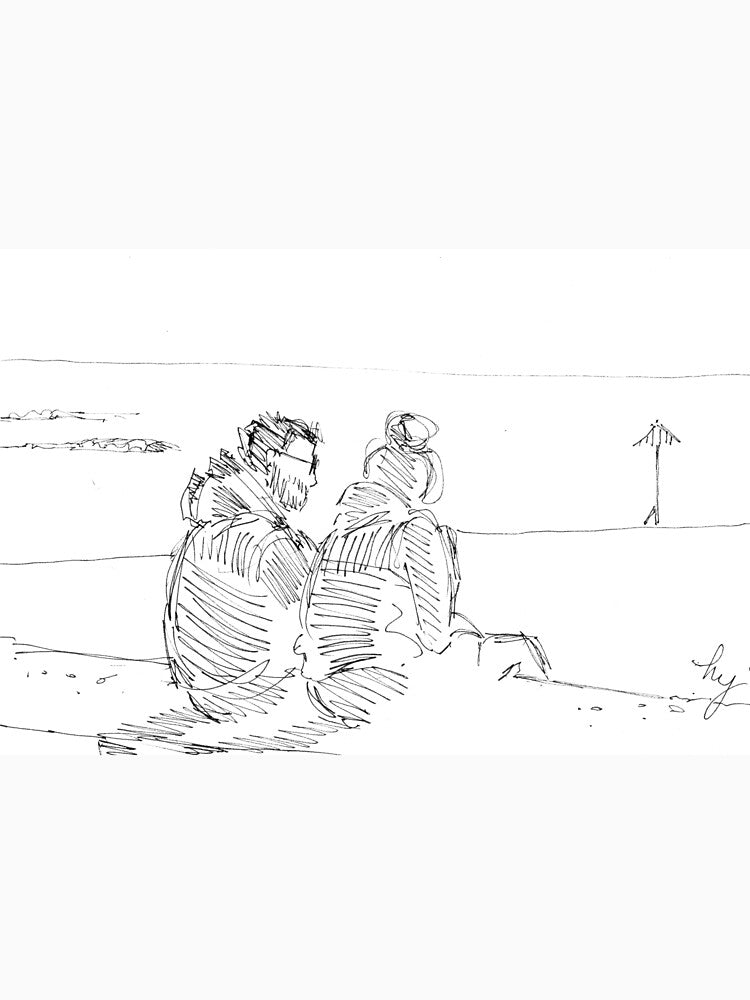 Couple Sitting On Sea Wall At Exmouth Beach by MikeJory